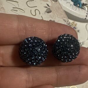 J Crew Blue Crystal Stud Earrings